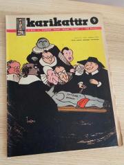 DOLMUŞ KARİKATÜR 10 ARALIK 1958 - SAYI: 9 | KAPAK: TURHAN SELÇUK | Tam Boy Zımbalı | Menderes İktisadı Durum'a Rembrandt Yorumunda