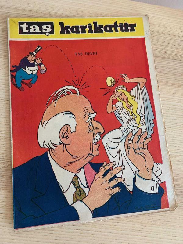 TAŞ KARİKATÜR | SAYI: 31 | KAPAK: RATİP TAHİR | 13 MAYIS 1959 | Hürriyet Taşlayan Politikacılar