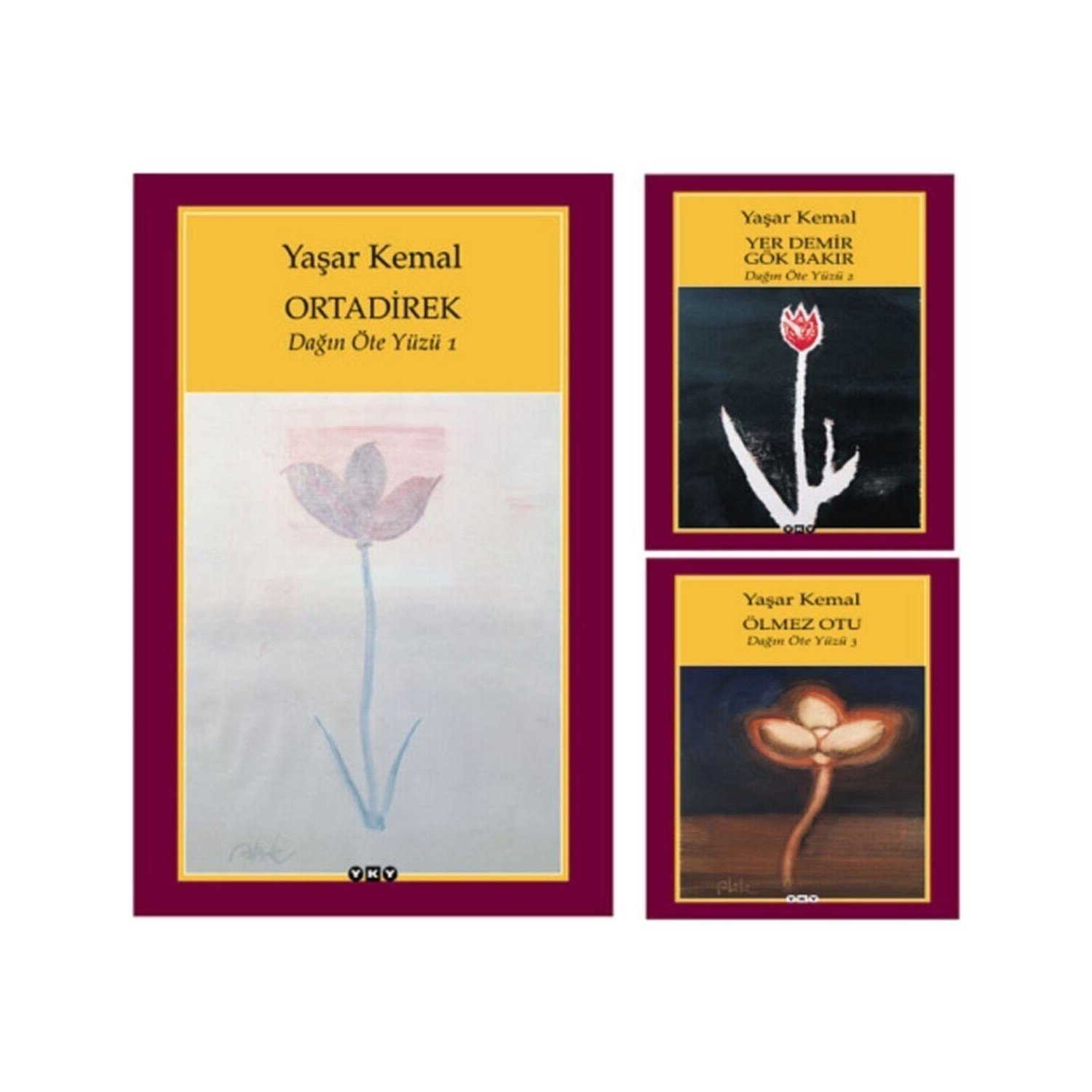 Yaşar Kemal Dağın Öte Yüzü Serisi 3 Kitap Set / Ortadirek - Yer Demir Gök Bakır - Ölmez Otu