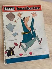 TAŞ KARİKATÜR | SAYI: 27 | KAPAK: SUAT YALAZ | 15 NİSAN 1959 | Aydınlar Dinsiz olarak Damgalanma Korkusunda