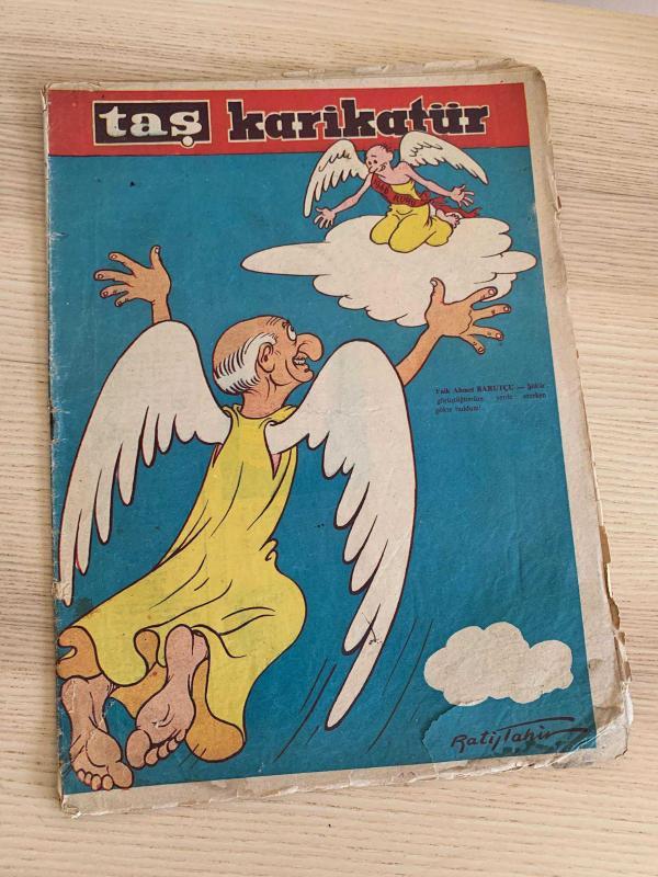 TAŞ KARİKATÜR | SAYI: 24 | KAPAK: RATİP TAHİR | 25 MART 1959 | Faik Ahmet Barutçu 1946 Ruhu Şükür Kavuşturana