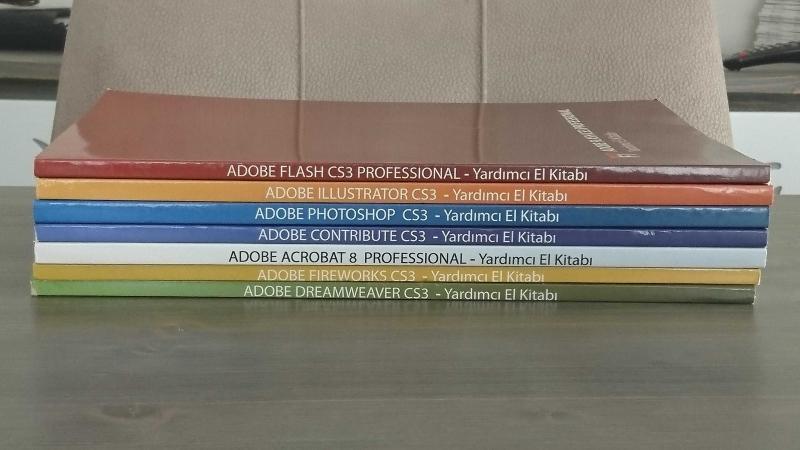 ADOBE ( Acrobat 8 Professional, Flash CS3 Professional, Contribute CS3, Photoshop CS3, Fireworks CS3, Illustrator CS3, DreamWeaver CS3 )-7 kitap