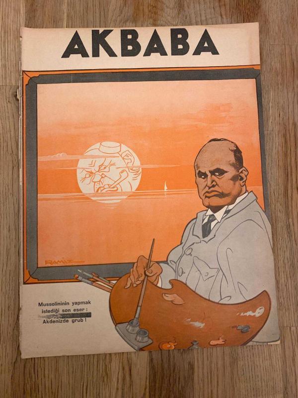 AKBABA | 28 EYLÜL 1935 | SAYI: 90 | Mussolini'nin yapmak istediği son eser | Akdenizde grub! Pipolu Aydede | Kapak : Ramiz