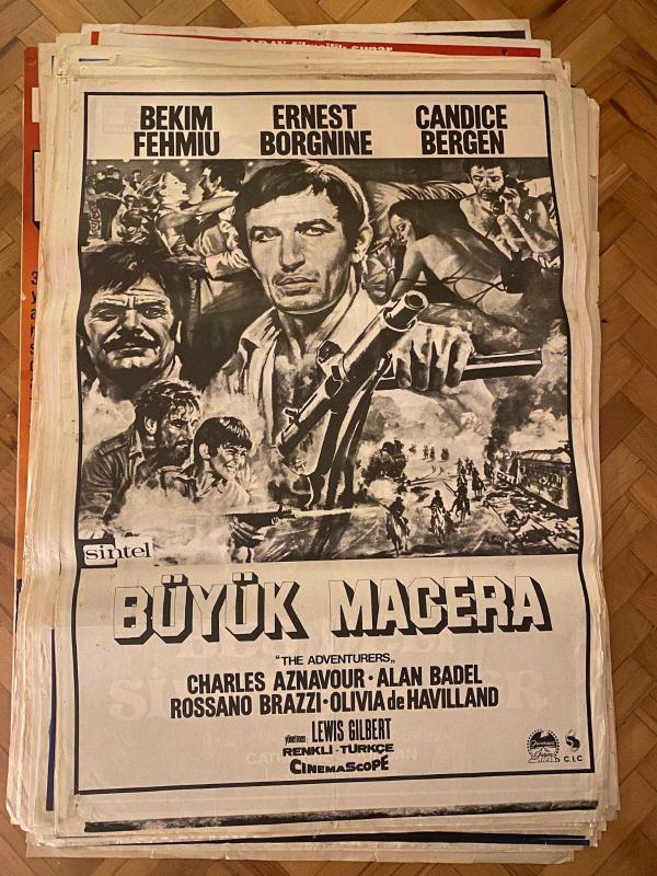 Büyük Macera The Adventurers (1970) Filminin Orijinal Afişi | Bekim Fehmiu, Ernest Borgnine, Charles Aznavour, Alan Badel, Candice Bergen