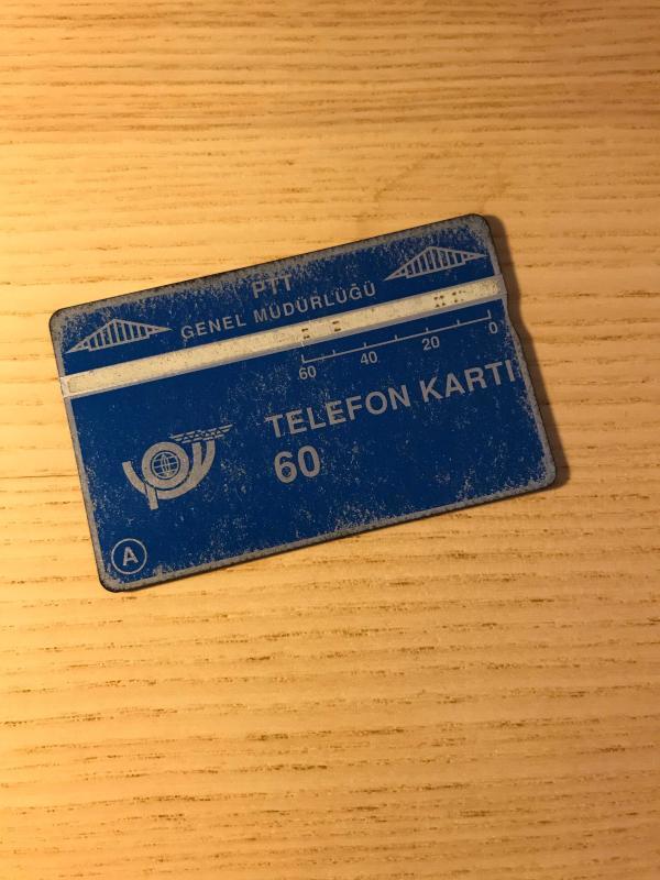 PTT Genel Müdürlüğü Telefon Kartı. Türk Telekom Öncesi.