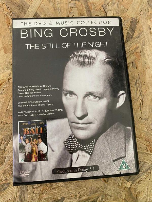 Bing Crosby DVD ve CD Koleksiyonu | The Still of the Night ve Road to Bali DVD | 18 CD Şarkı Listesi Resimdedir | Dolby 5.1