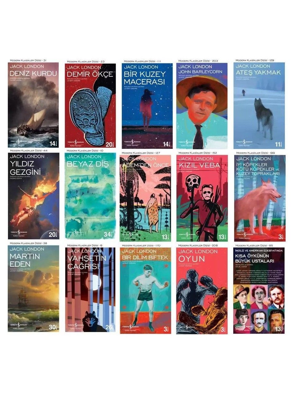 İş Bankası Kültür Yayınları Jack London Tüm Kitapları 15 Kitap