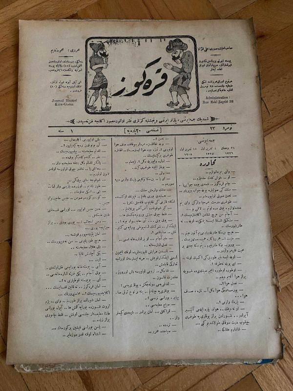 KARAGÖZ OSMANLICA NO.23 MİZAHİ HALK GAZETESİ 1908 | Sene 1