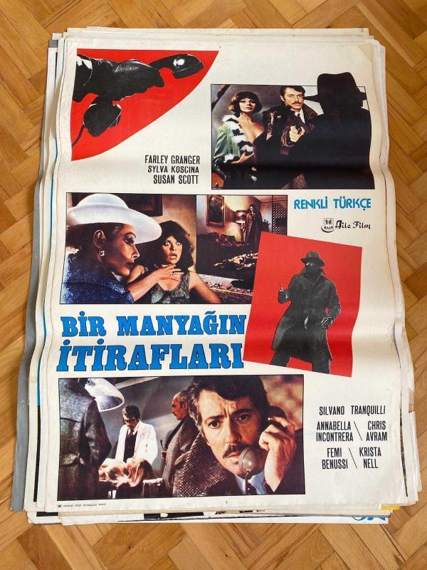 BİR MANYAĞIN İTİRAFLARI FİLMİNİN AFİŞİ OYNAYANLAR: FARLEY GRANGER, SYLVA KOSCINA, SUSAN SCOTT, SILVANO TRANQUILLI