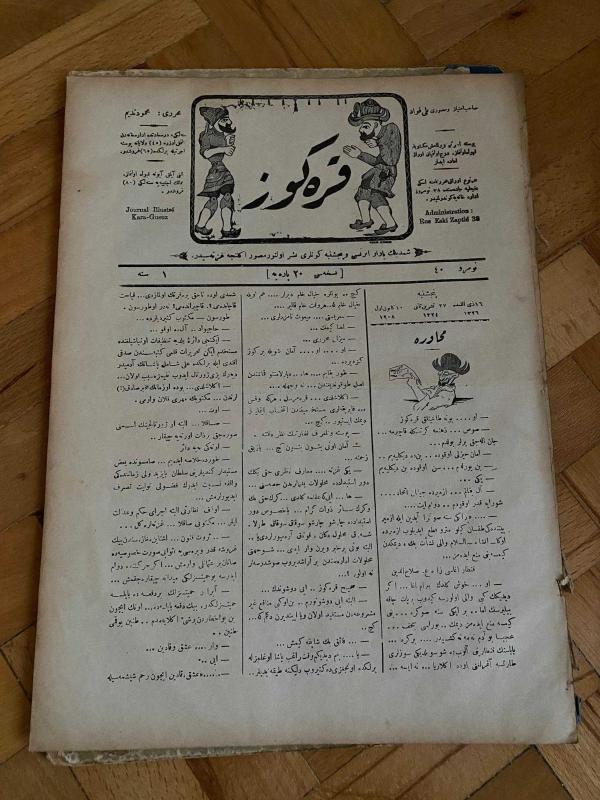 KARAGÖZ OSMANLICA NO.40 MİZAHİ HALK GAZETESİ 1908 | Sene 1