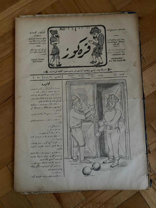 KARAGÖZ OSMANLICA NO.44 MİZAHİ HALK GAZETESİ 1908 | Sene 1