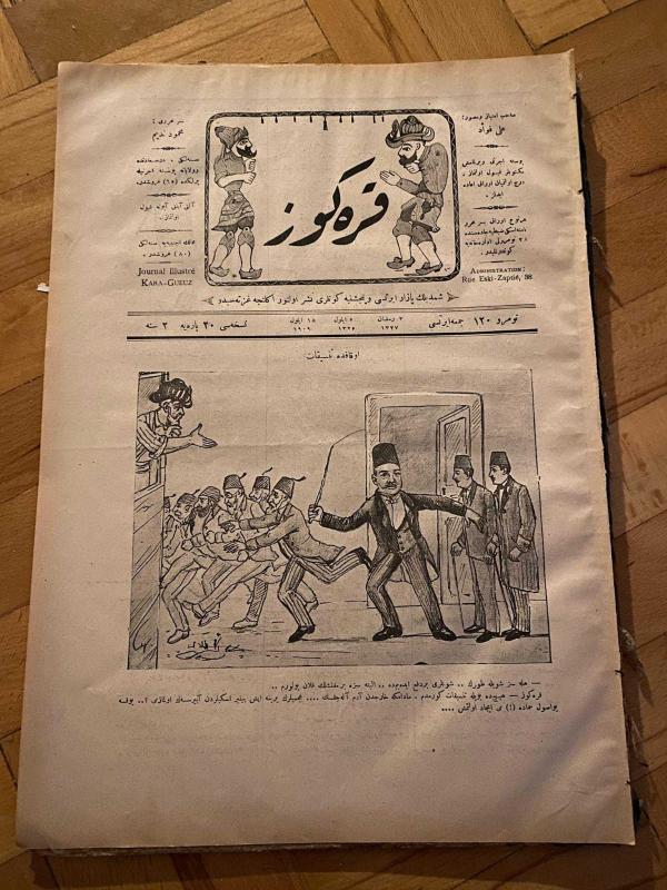 KARAGÖZ OSMANLICA NO.120 MİZAHİ HALK GAZETESİ 1909 | Sene 2