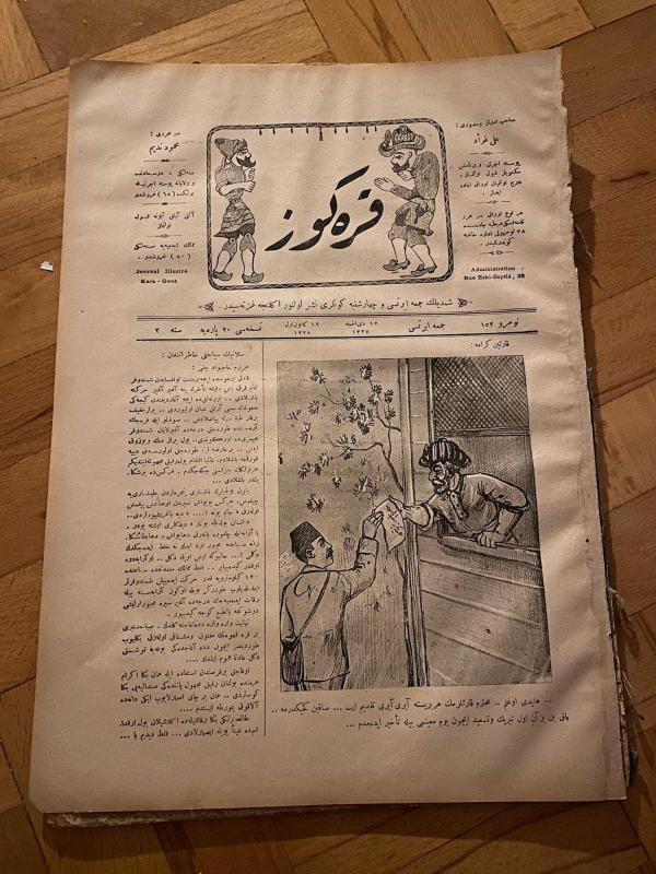 KARAGÖZ OSMANLICA NO.152 MİZAHİ HALK GAZETESİ 1909 | Sene 2 | Karagöz Posta