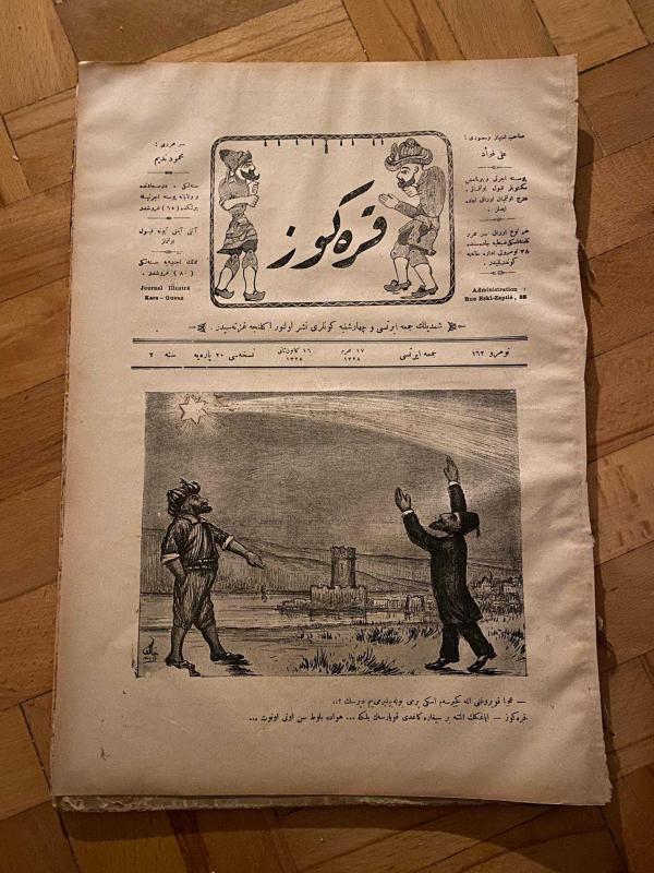 KARAGÖZ OSMANLICA NO.162 MİZAHİ HALK GAZETESİ 1909 | Sene 2 | Karagöz Halley Kuyruklu Yıldız