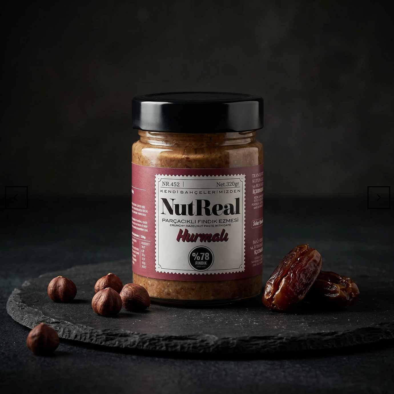 Nutreal Hurmalı Fındık Ezmesi (Parçacıklı ve Şeker Ilavesiz) - 320G
