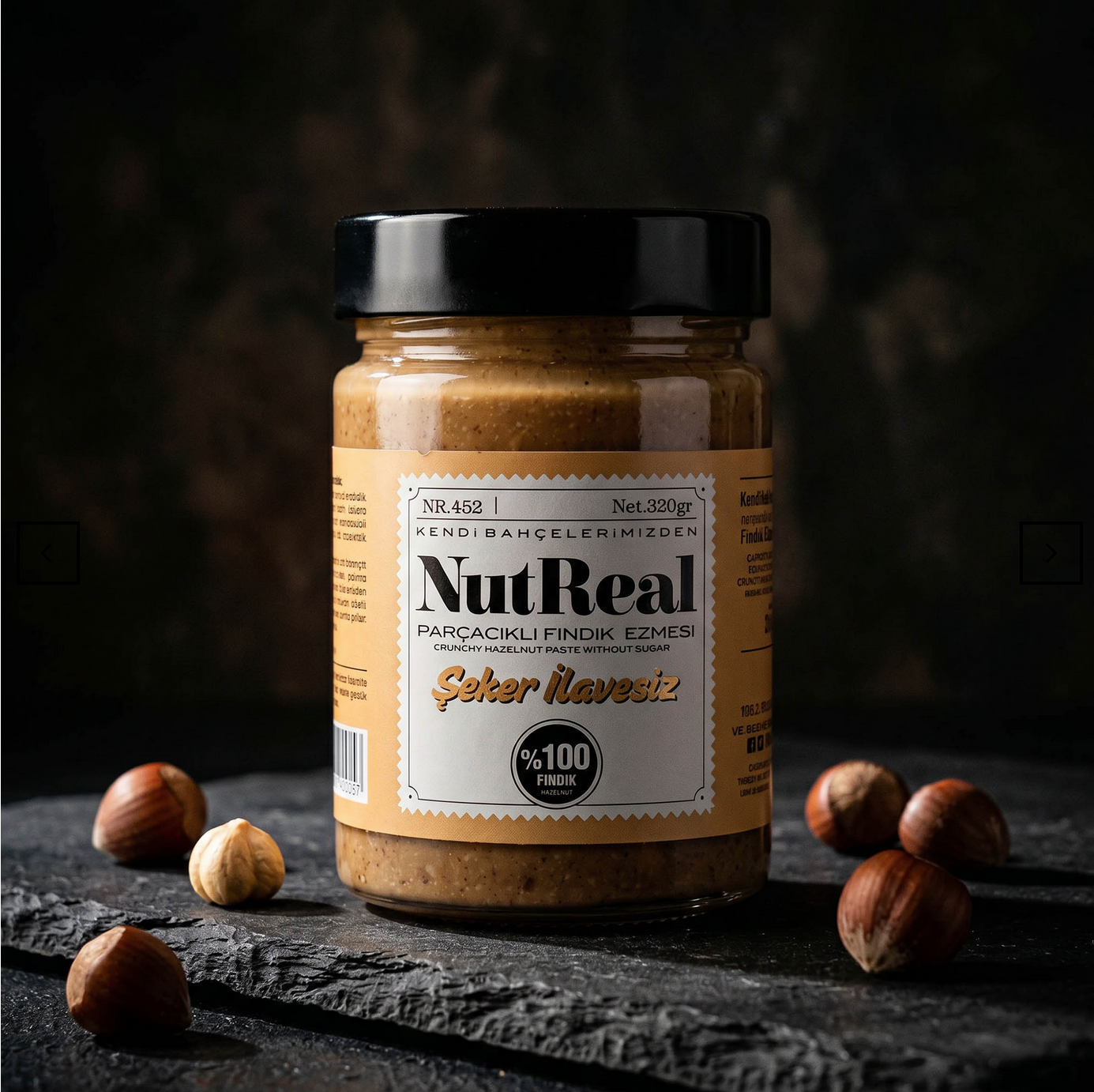 Nutreal Şeker Ilavesiz Fındık Ezmesi (Parçacıklı) - 320G