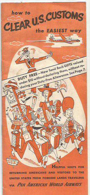 Pan American World Airways How to Clear US Customs the Easiest Way booklet 1956