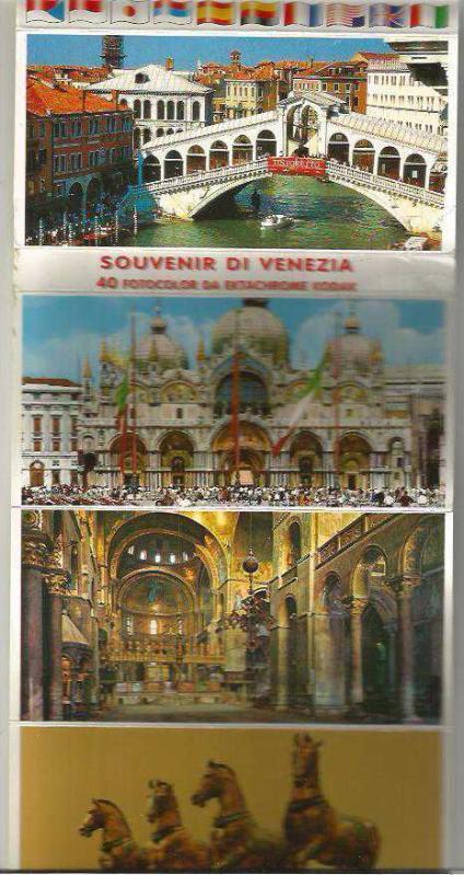 VENEZIA / VENEDİK KATLAMALI 22 FOTO KART / ARKASI AÇIKLAMALI - İTALYANCA