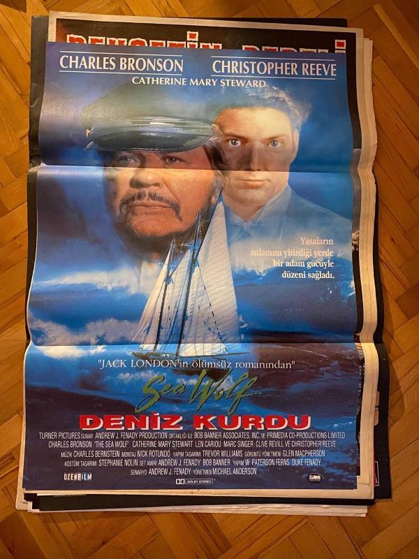 DENİZ KURDU FİLMİNİN AFİŞİ OYNAYANLAR: CHARLES BRONSON, CHRISTOPHER REEVE, CATHERINE MARY STEWARD YÖNETMEN: MICHAEL ANDERSON