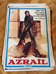 AZRAİL FİLMİNİN AFİŞİ OYNAYANLAR: FABI TESTI, VINCENT GARDENIA, RENZO PALMER YÖNETMEN: ENZO G. CASTELLARI