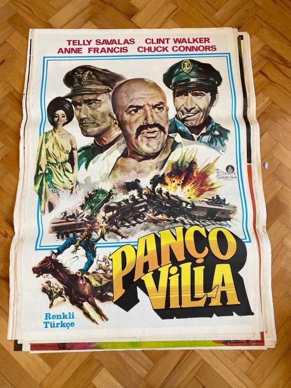 PANÇO VİLLA FİLMİNİN AFİŞİ OYNAYANLAR: TELLY SAVALAS, CLINT WALKER, ANNE FRANCIS YÖNETMEN: EUGENIO MARTIN