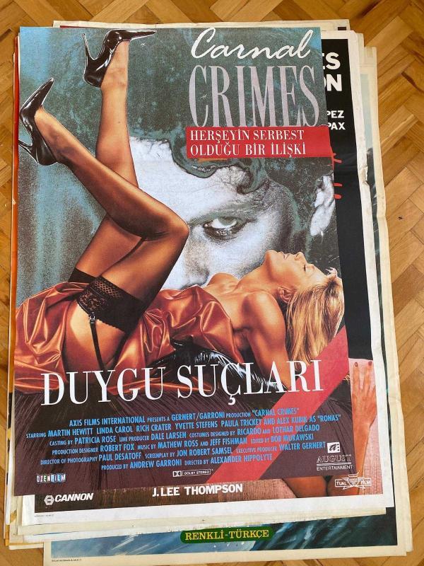 DUYGU SUÇLARI - CARNAL CRIMES Filminin Afişi | Herşeyin Serbest Olduğu Bir İlişki | Martin Hewitt, Linda Carol, Rich Crater 1991