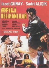 AFİLİ DELİKANLILAR 1964 Afişi - İzzet Günay, Sadri Alışık, Suna Pekuysal, Gülsün Kamu, Kenan Pars, Cevat Kurtuluş, Orhan Aksoy, Erman Film, 1964