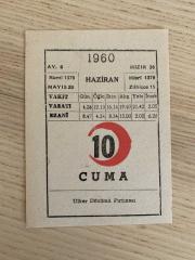 KIZILAY TAKVİMİ YAPRAĞI (10 HAZİRAN 1960)