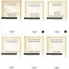Turgenyev 6 Kitap Set - Babalar ve Oğullar - Avcının Notları - Rudin Ilk Aşk Ilkbahar Selleri - Ham Toprak - Klara Miliç - Duman